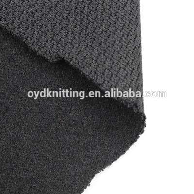 100% Polyester Black Color 230gsm Wicking Bird Eye One Side Brush Tricot Mesh Knit Fabric